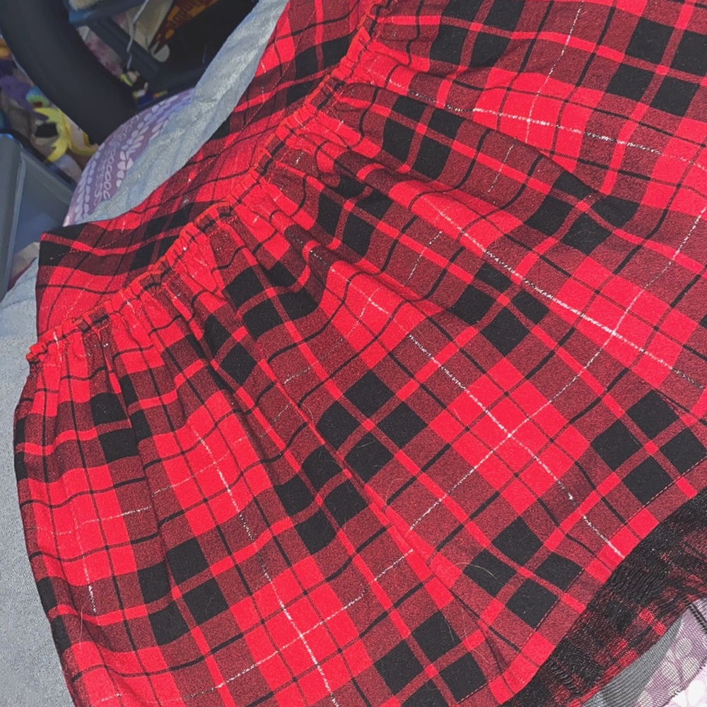 Kids Cherokee plaid skirt.